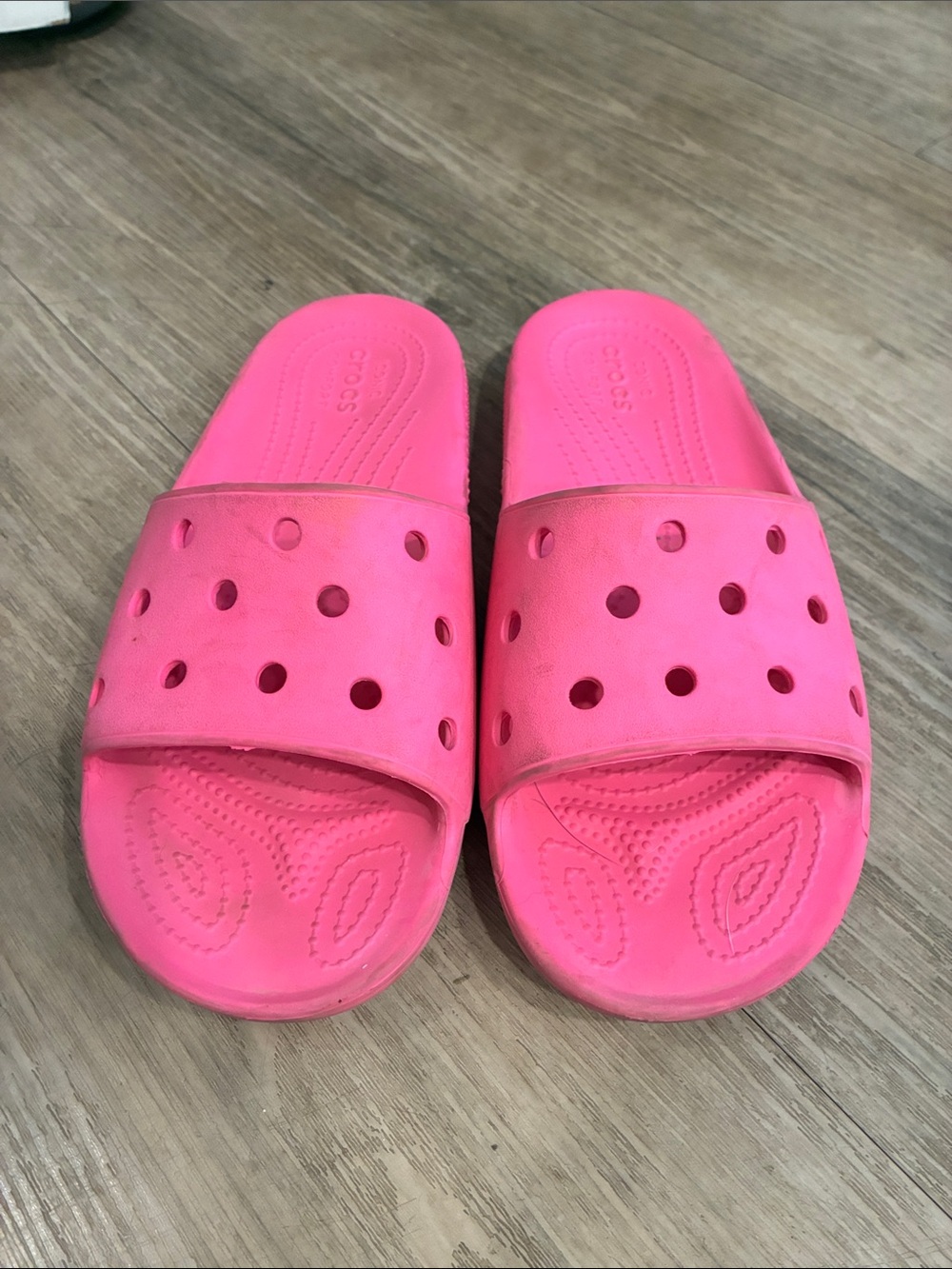 Hot Pink Croc Slide Sandals